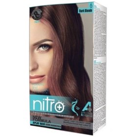 تصویر کیت رنگ مو و ابرو نیترو پلاس مدل +A شماره 6 - بلوند تیره Nitro Plus For women Intesive Hair Color Kit