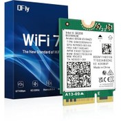 تصویر کارت بی‌سیم QFly WiFi 7 Wireless Card Intel BE200 ، با بلوتوث 5.4، کارت شبکه 5800 مگابیت بر ثانیه M.2/NGFF برای لپ‌تاپ Windows 10/11 (64 بیت)، بدون پشتیبانی از AMD - ارسال 30 روز کاری 