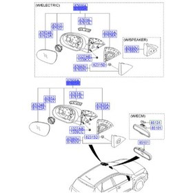 تصویر آینه چپ I30 اصلی هیوندای 876102L610 