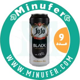 تصویر آبجو بدون الکل بلک جوجو قوطی 500 سی سی - باکس 9 عددی Beer NON Alcoholic JOJO - 1000ML