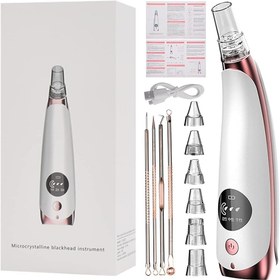 تصویر میکرودرم و پاکننده صورت LY-9128 همراه 6 سری Blackhead Remover Pore Vacuum,Facial Pore Cleaner,Electric Acne Comedone Whitehead Extractor Tool Skin Care Tool, 6 Probe USB Rechargeable Blackhead Tools for Men and Women