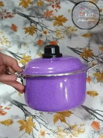 تصویر سرویس قابلمه روحی ضخیم با دسته استیل رنگی 