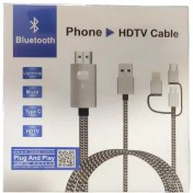 تصویر کابل اتصال گوشی به تلویزیون MHL به HDMI سه کاره 