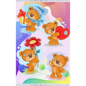 تصویر فرش کودک طرح خرسی DC6049 