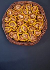 تصویر برگه انجیر عسلی مغزدار(گردو) ۵۰۰ گرم ماهورفروت 