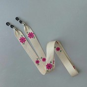 تصویر بند عینک طرح گل سرخابی ریز برگ 