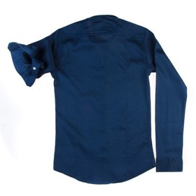 تصویر پیراهن ساده مردانه سورمه ای P1012- MASSIMO DUTTI 