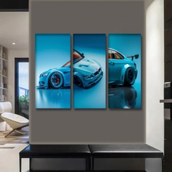تصویر تابلو شاسی مدل blue bmw مجموعه سه عددی 