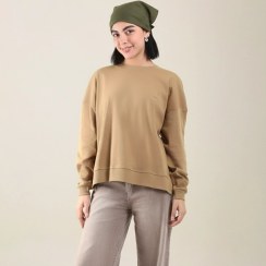 تصویر بلوز زنانه فانریپ بهبود | Behboud - رنگ: نسکافه ای - سایز : فری سایز بلوز زنانه فانریپ، بلوز راحت زنانه، بلوز گشاد، بلوز بهبود، بلوز کشسان، لباس راحتی زنانه، Behboud