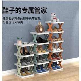 تصویر جا کفشی پلاستیکی 4 طبقه MultiLayer Creative Shoe Rack 