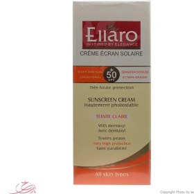 تصویر کرم ضد آفتاب الارو (Ellaro) با +SPF50 فاقد چربی بژ روشن فاقد پارابن حجم 40 میلی لیتر ضد آفتاب صورت مدل فاقد چربی فاقد پارابن مناسب برای انواع پوست SPF 50 حجم 40 میلی لیتر برند الارو بژ روشن