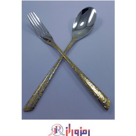 تصویر سرویس قاشق و چنگال 30 نفره 151 پارچه نیمه طلایی رزنتال طرحدار 7300 g 