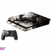 تصویر برچسب پلی استیشن ۴ اسلیم مدل Ghost of Tsushima به همراه برچسب دسته 