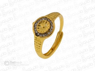 تصویر انگشتر زنانه طرح ساعت نگین دار 16081 