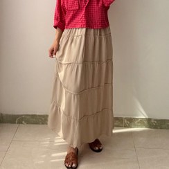 تصویر دامن نخی دامن چین چین رنگی