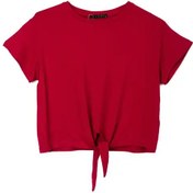 تصویر تی شرت زنانه یقه گرد سرخابی کیدی Kiddy کد 2142 