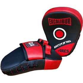 تصویر تجهیزات بوکس چند رنگ Ares Boxing LaPa و شوهر قرمز دستی Excalibur 