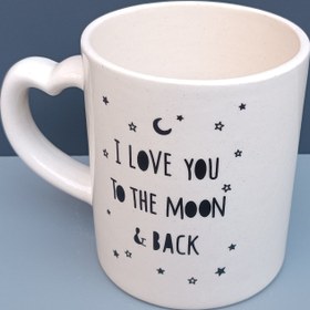 تصویر ماگ طرح i love you مدل استوانه ای بلند