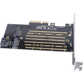 تصویر کارت تبدیل PCI-E به M.2 از نوع M و B (دو پورت) و SATA مدل SK6 M2 NVMe SSD NGFF