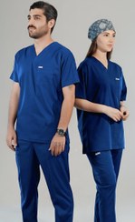 تصویر ست اسکراب پزشکی فیگز آبی کاربنی 