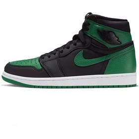 تصویر Nike Air Jordan 1 Black Green کتونى نایک ایر جردن ١ ساقدار مشکی سبز