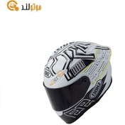 تصویر کلاه کاسکت پت سفید مشکی 