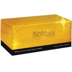 تصویر دستمال کاغذی جعبه طلایی سافتلن ۱۰۰ برگ ۳ لا 