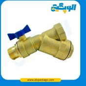 تصویر فیلتر مدار برگشت شوفاژ به همراه شیر پروانه ۳/۴ از نوع برنجی 