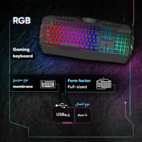 تصویر کیبورد گیمینگ هیسکا Full-Size نورپردازی RGB 