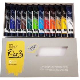 تصویر رنگ اکریلیک پارس بسته ۱۲ عددی حجم ۲۱ میلی لیتر 