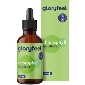 تصویر کلروفیل مایع گلوری فیل مدل Chlorophyll Alfalfa حجم 30 میلی لیتر Gloryfeel Chlorophyll Alfalfa drops Liquid 30ml