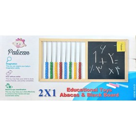 تصویر تخته سیاه گچی با چرتکه پالیزان (Palizan) 