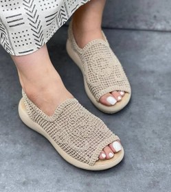 تصویر صندل بافتنی زنانه مخصوص تابستان و فصل گرما بسیار شیک و جذاب ا Sandal Sandal