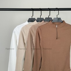 تصویر بادی نیم زیپ - مشکی / فری سایز مناسب ۳۶ تا ۴۲ Half zip body