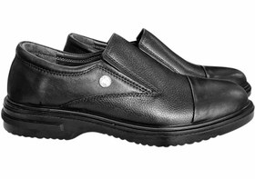 تصویر کفش چرم طبی راحتی کد 401 - مشکی / ۴ leather-401