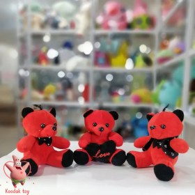 تصویر عروسک خرس قرمز ولنتاین سایز ۱۳ سانتی 
