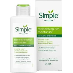 تصویر کرم آبرسان و مرطوب کننده rich سیمپل simple (مناسب پوست خشک و حساس) حجم 125 میل (واردات کاملا قانونی از منطقه آزاد ارس) 