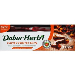 تصویر پک خمیر دندان گیاهی میخک ۱۵۰ گرم با مسواک دابور هربل – dabur herb’l 