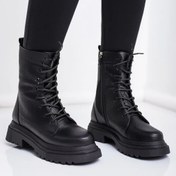 تصویر نیم بوت چرم زنانه 190 مشکی 