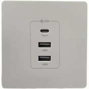 تصویر پریز دیواری توکار USB و Type-C شارژ سریع ۲۰ وات 