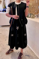 تصویر دامن کتان مشکی زارا 