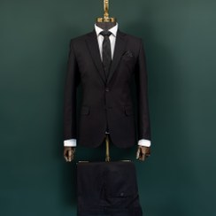 تصویر کت و شلوار مردانه عالیجناب دو دکمه مشکی 