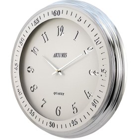 تصویر ساعت دیواری آرتمیس مدل 2037 سیلور (نقره ای) صفحه سفید 