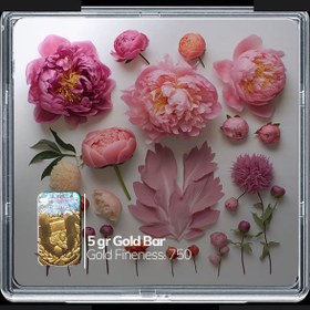 تصویر شمش طلا 18 عیار مدوپد مدل گل کد SG10395 