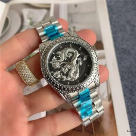 تصویر ساعت مچی مردانه رولکس دراگون طلایی صفحه مشگی ROLEX DRAGON 1276 