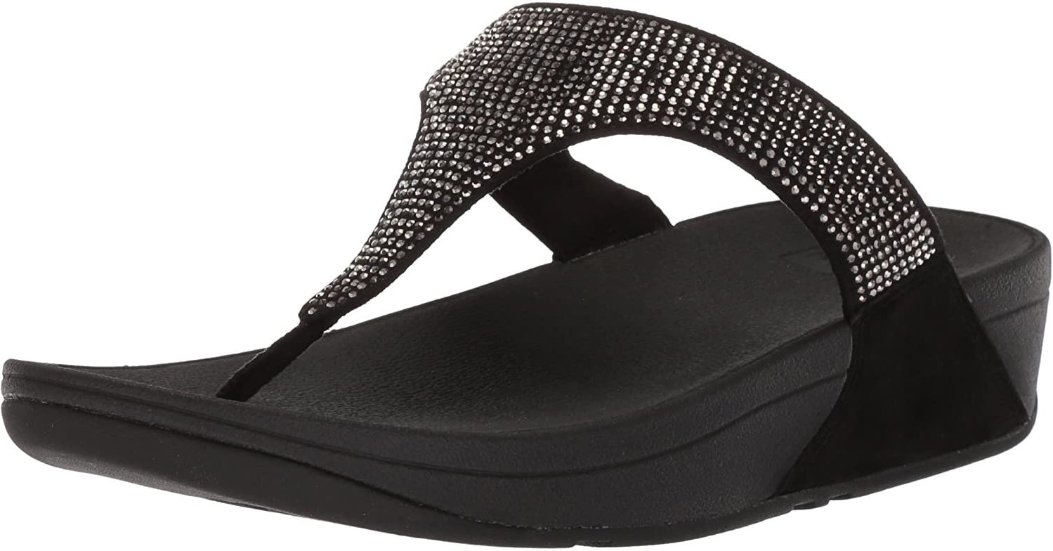 FitFlop Women s Slinky Rokkit Toe Post Sandal 8 Black