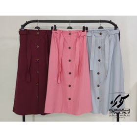 تصویر دامن ستین - زرشکی Linen skirt