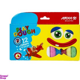 تصویر خمیربازی 12 رنگ آریا بسته مقوایی Arya Play Dough 12 Colours - 1058