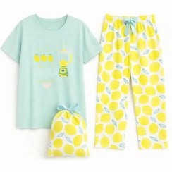 تصویر ست لباس راحتی پنتی ترکیه طرح لیمو 