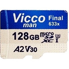 تصویر کارت حافظه microSDXC ویکومن مدل Final 633x کلاس 10 استاندارد UHS-I U3 سرعت 100MBps ظرفیت 128 گیگابایت 